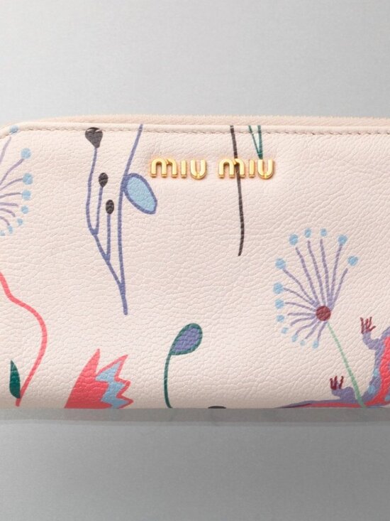Miu Miu Handbags - Miu Miu Light Pink Floral Wallet